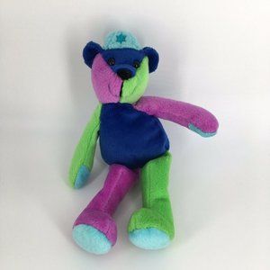 BAR MITZVAH BOY Blue Green Stuffed Plush Bear, Yarmulke Star David, Vintage 1999